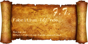 Fabritius Tünde névjegykártya
