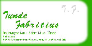 tunde fabritius business card